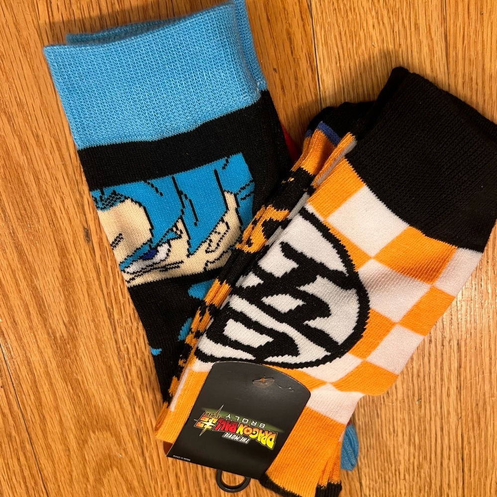 2 pair of dragon ball z socks